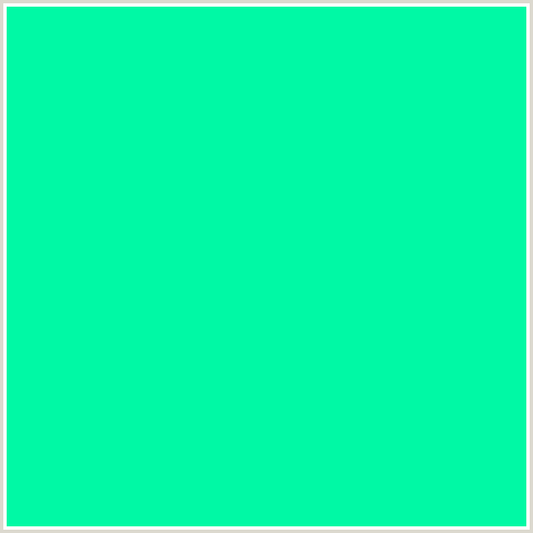 00F9A5 Hex Color Image (BLUE GREEN, SPRING GREEN)