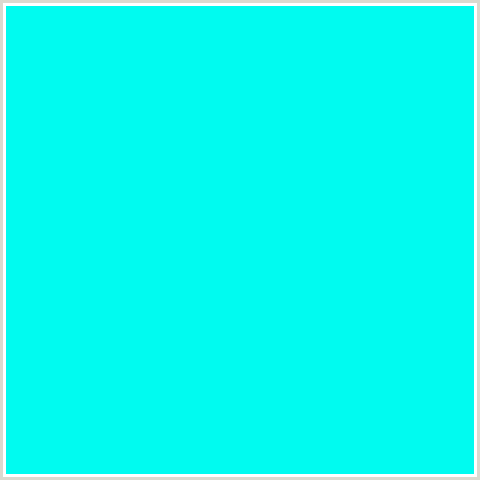 00FBF0 Hex Color Image (AQUA, CYAN, LIGHT BLUE)