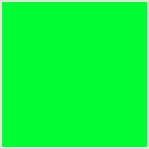 00FD34 Hex Color Image (GREEN)
