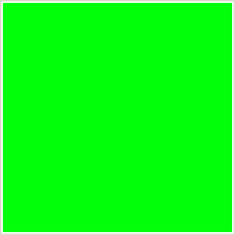 00FF09 Hex Color Image (GREEN)