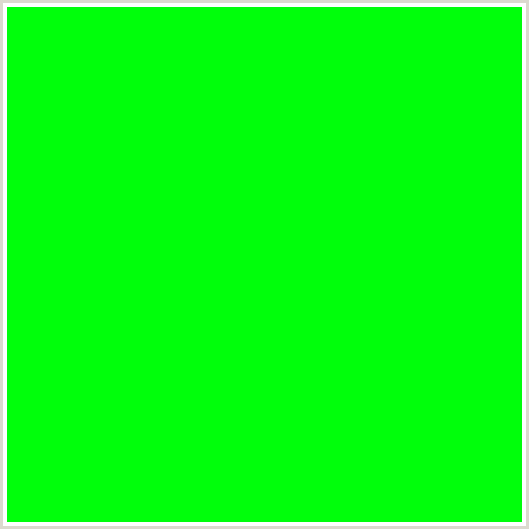 00FF0B Hex Color Image (GREEN)
