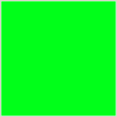 00FF19 Hex Color Image (GREEN)