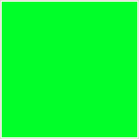 00FF29 Hex Color Image (GREEN)