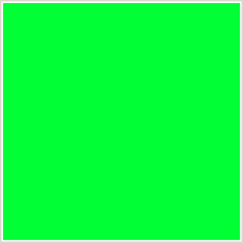 00FF35 Hex Color Image (GREEN)