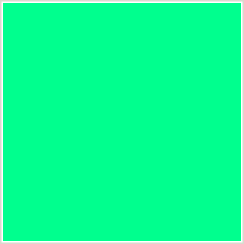 00FF8E Hex Color Image (GREEN BLUE, SPRING GREEN)