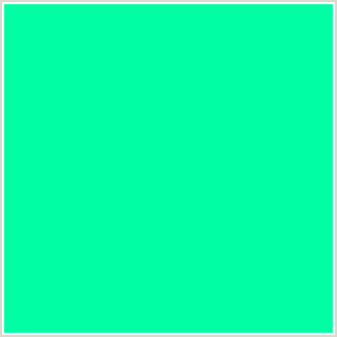 00FFA5 Hex Color Image (GREEN BLUE, SPRING GREEN)