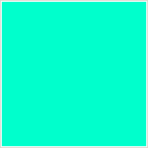 00FFCC Hex Color Image (BLUE GREEN, BRIGHT TURQUOISE)