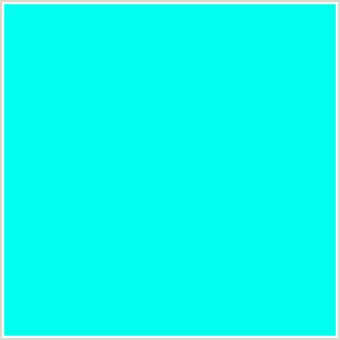 00FFEF Hex Color Image (AQUA, CYAN, LIGHT BLUE)