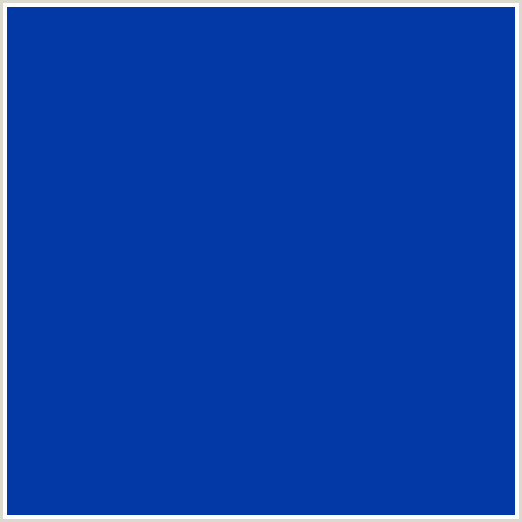 0239A7 Hex Color Image (BLUE, INTERNATIONAL KLEIN BLUE)
