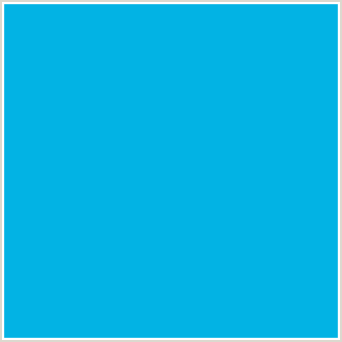 02B3E4 Hex Color Image (CERULEAN, LIGHT BLUE)