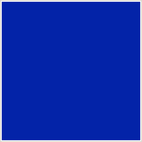 0323A8 Hex Color Image (BLUE, INTERNATIONAL KLEIN BLUE)