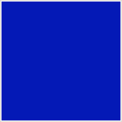 0419B6 Hex Color Image (BLUE, INTERNATIONAL KLEIN BLUE)