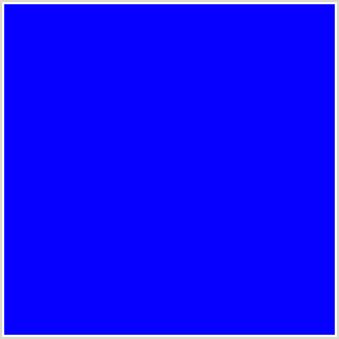 0500FF Hex Color Image (BLUE)