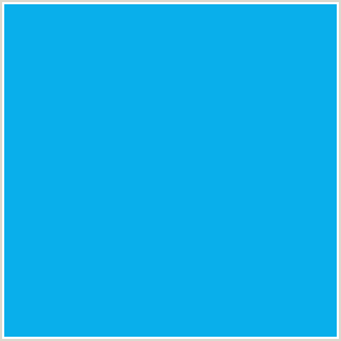 09AFEB Hex Color Image (CERULEAN, LIGHT BLUE)