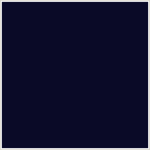 0A0A27 Hex Color Image (BLUE, HAITI, MIDNIGHT BLUE)