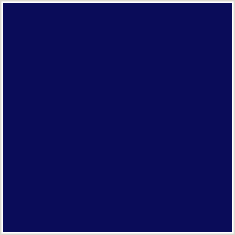 0A0C59 Hex Color Image (ARAPAWA, BLUE, MIDNIGHT BLUE)