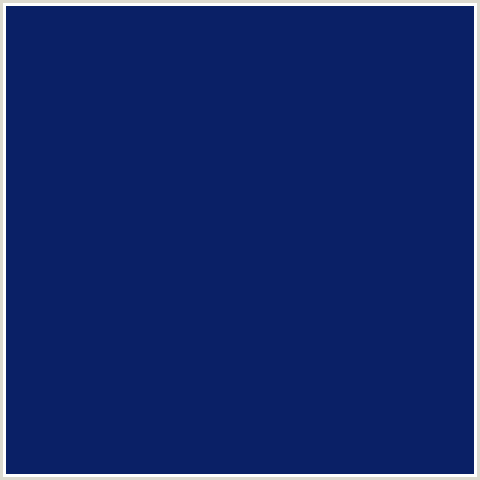 0A2066 Hex Color Image (BLUE, DEEP SAPPHIRE, MIDNIGHT BLUE)