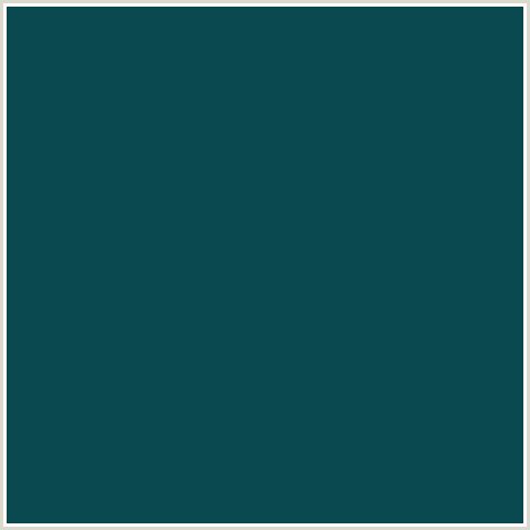 0A494F Hex Color Image (DEEP SEA GREEN, LIGHT BLUE)