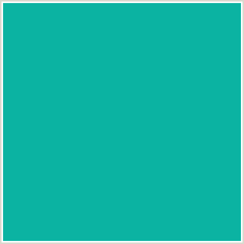 0BB3A2 Hex Color Image (BLUE GREEN, NIAGARA)