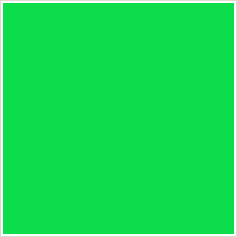 0BDE4A Hex Color Image (GREEN, MALACHITE)