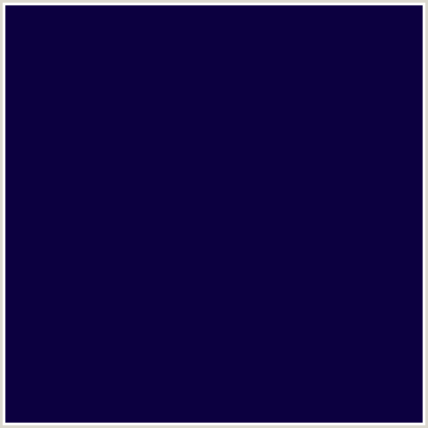 0C0040 Hex Color Image (BLUE VIOLET, STRATOS)