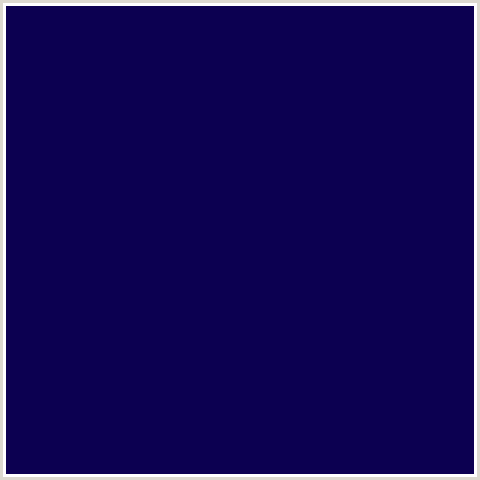 0C0051 Hex Color Image (BLUE, MIDNIGHT BLUE, STRATOS)