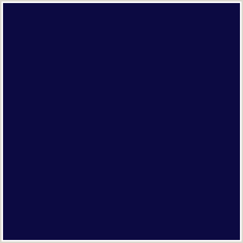 0C0A42 Hex Color Image (BLUE, MIDNIGHT BLUE, VIOLET)