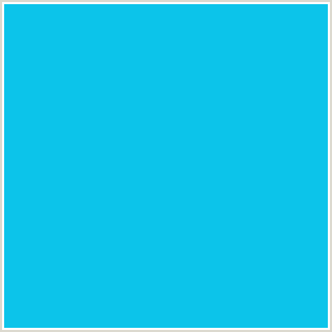 0CC4EA Hex Color Image (BRIGHT TURQUOISE, LIGHT BLUE)