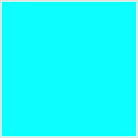 0CFEFF Hex Color Image (CYAN, LIGHT BLUE)