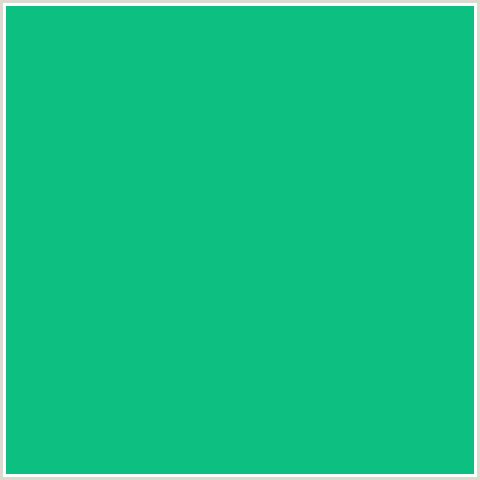 0DBF81 Hex Color Image (GREEN BLUE, NIAGARA)