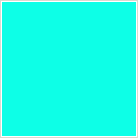 0DFFE7 Hex Color Image (BLUE GREEN, CYAN)