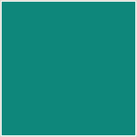 0E877B Hex Color Image (BLUE GREEN, SURFIE GREEN)