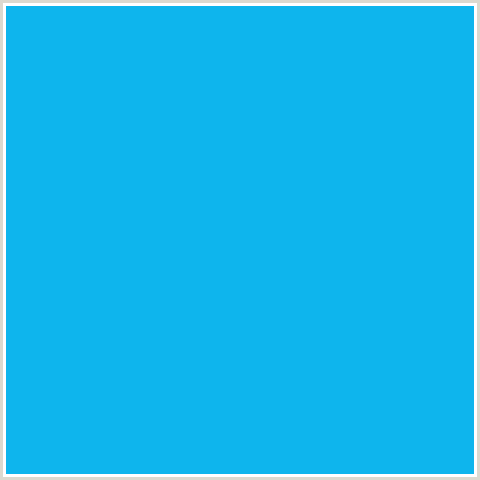 0EB5ED Hex Color Image (CERULEAN, LIGHT BLUE)