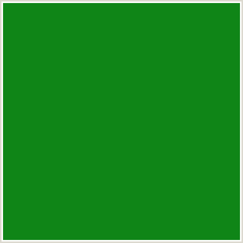 0F8517 Hex Color Image (BILBAO, FOREST GREEN, GREEN)