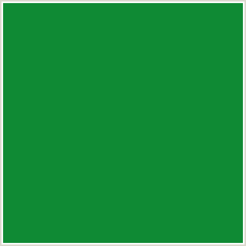 0F8A34 Hex Color Image (FOREST GREEN, GREEN, SALEM)