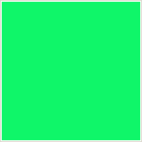 0FF669 Hex Color Image (GREEN BLUE, SPRING GREEN)