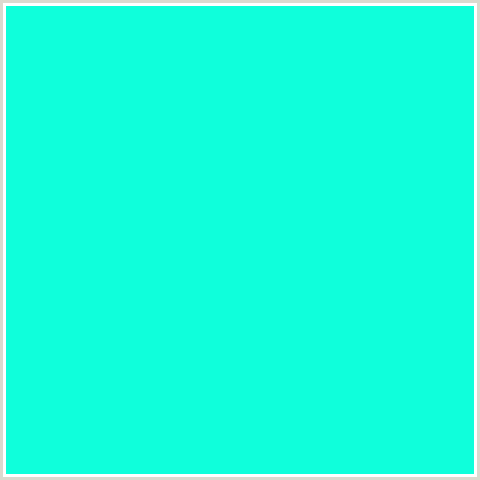 0FFFDB Hex Color Image (BLUE GREEN, BRIGHT TURQUOISE)