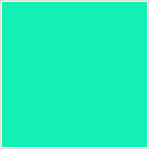 12F0B5 Hex Color Image (BLUE GREEN, BRIGHT TURQUOISE)
