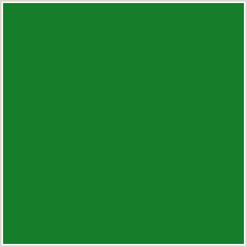 167D2B Hex Color Image (FOREST GREEN, GREEN, JEWEL)