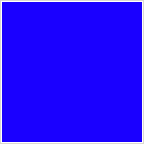 1A00FF Hex Color Image (BLUE)
