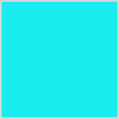1AEDED Hex Color Image (BRIGHT TURQUOISE, LIGHT BLUE)
