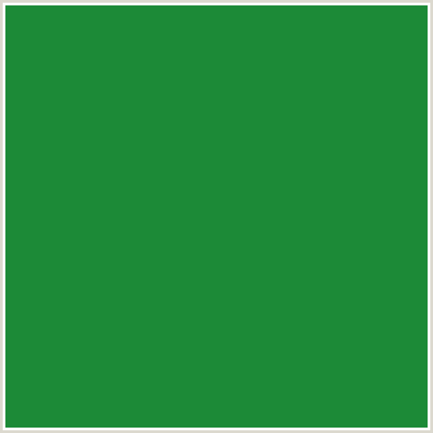 1C8A37 Hex Color Image (FOREST GREEN, GREEN)