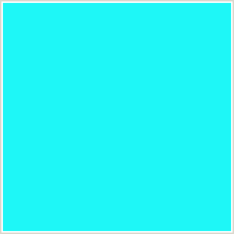 1EF7F7 Hex Color Image (CYAN, LIGHT BLUE)