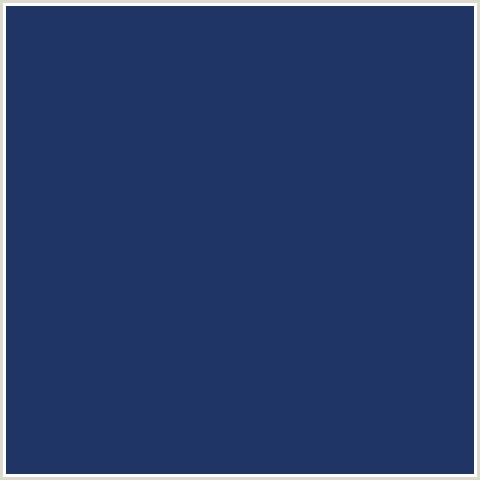 1F3665 Hex Color Image (BISCAY, BLUE, MIDNIGHT BLUE)