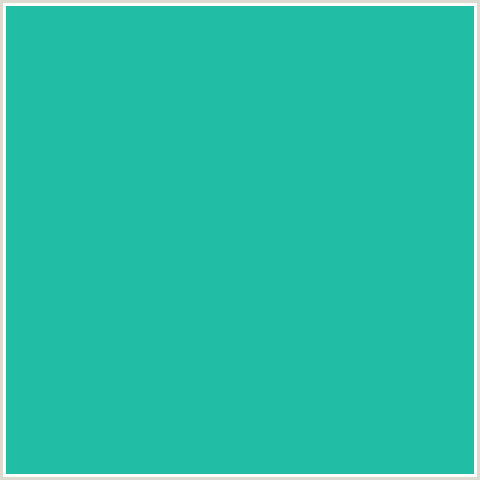 22BDA5 Hex Color Image (BLUE GREEN, JAVA)