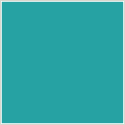 26A2A3 Hex Color Image (JUNGLE GREEN, LIGHT BLUE)