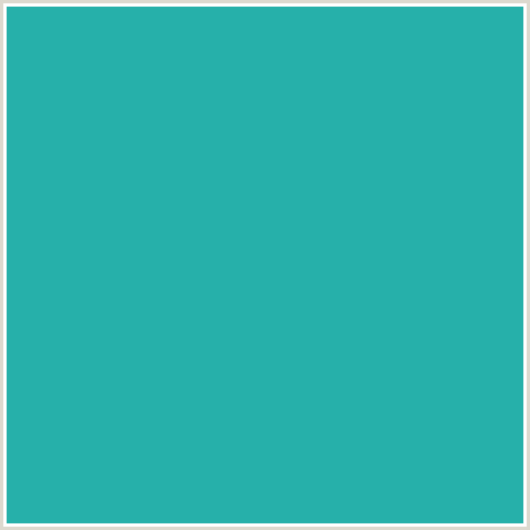 26B0AA Hex Color Image (AQUA, EASTERN BLUE, LIGHT BLUE)