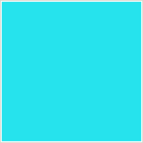 26E3ED Hex Color Image (BRIGHT TURQUOISE, LIGHT BLUE)