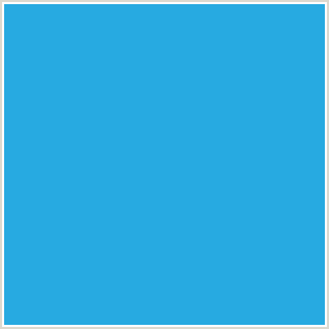 27AAE1 Hex Color Image (CURIOUS BLUE, LIGHT BLUE)