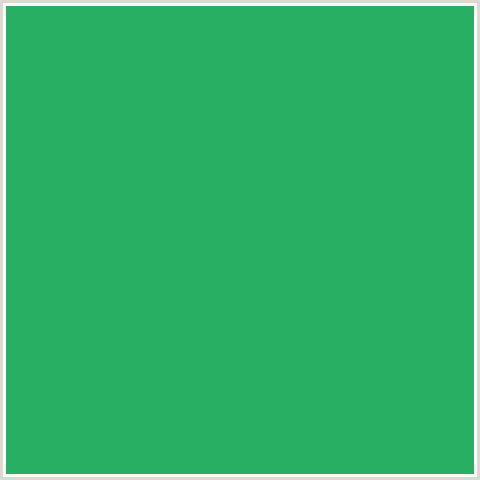 28AF63 Hex Color Image (GREEN BLUE, JUNGLE GREEN)